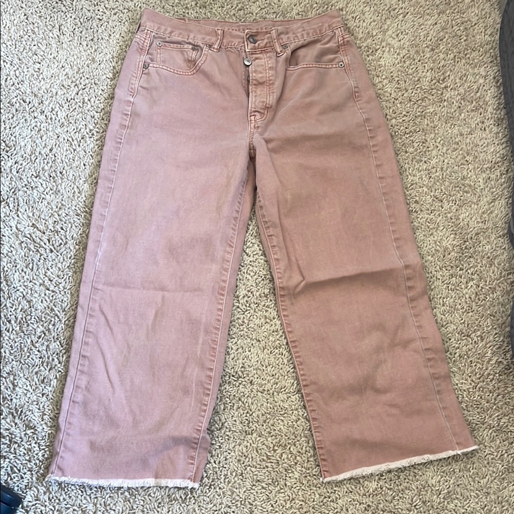 American Eagle Outfitters Light Pink Rustic Straight Leg Jeans